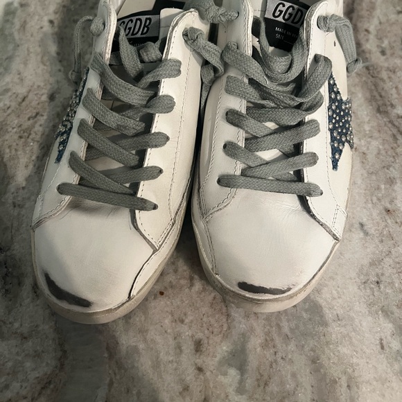 GGDB Golden Goose Superstars 38 Sneakers Red White Blue - Picture 9 of 12